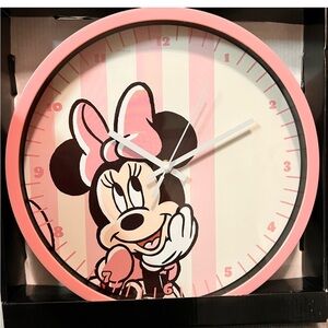 Disney Pink and White Minnie Mouse Wall Clock